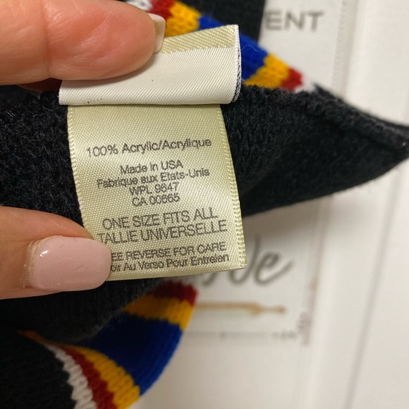 Ebtek VTG Eddie Bauer Scarf One Size Fits Black  Striped - Picture 5 of 8